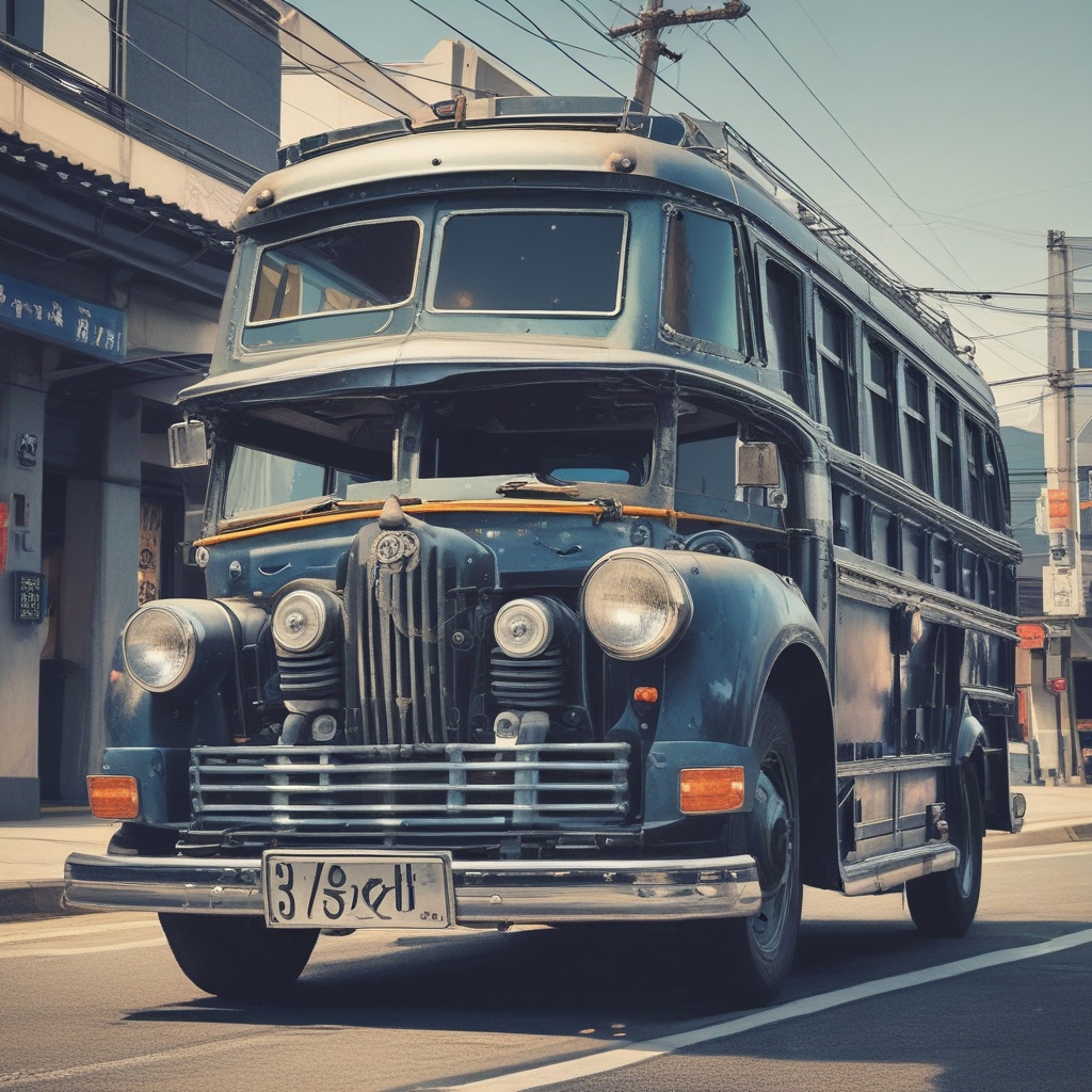 青い車